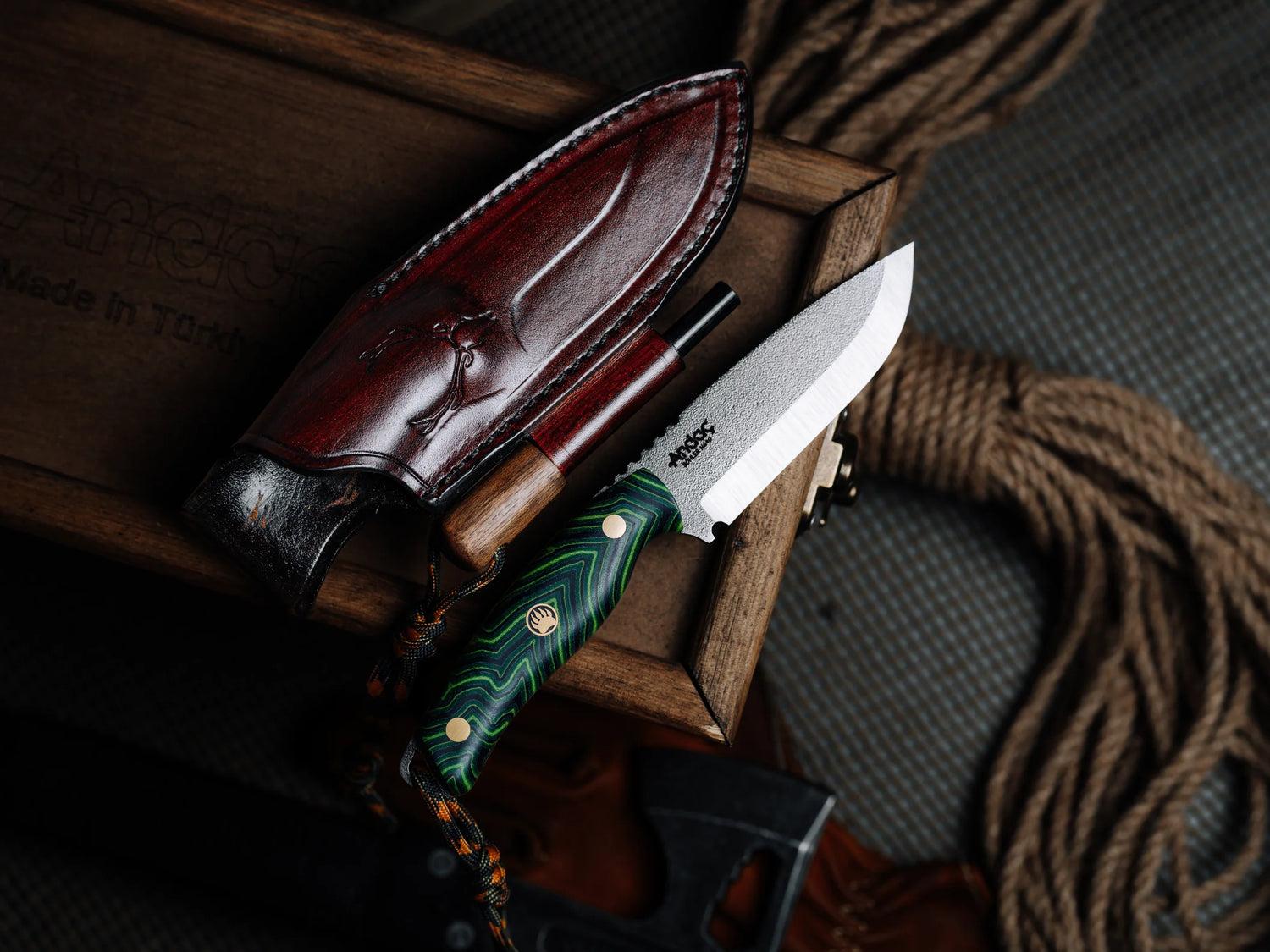 Aurora Scandi - Yeşil Micarta Kabza