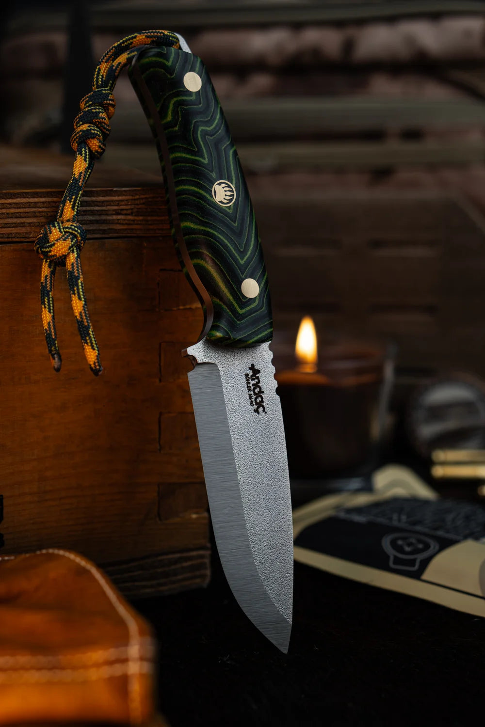 Aurora Scandi - Yeşil Micarta Kabza