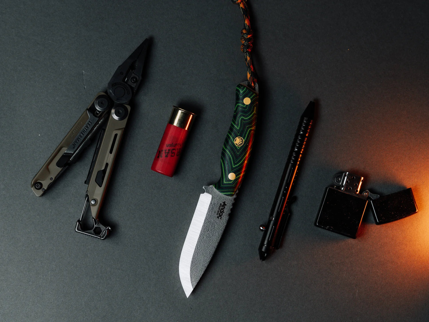 Aurora Scandi - Yeşil Micarta Kabza