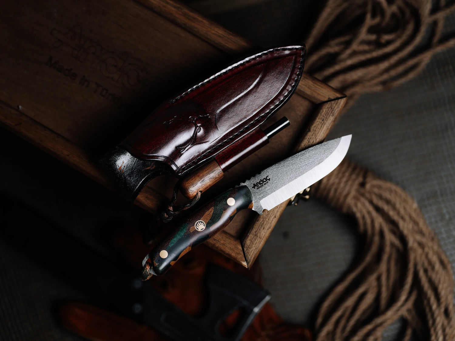 Aurora Scandi - Kamuflaj Micarta Kabza