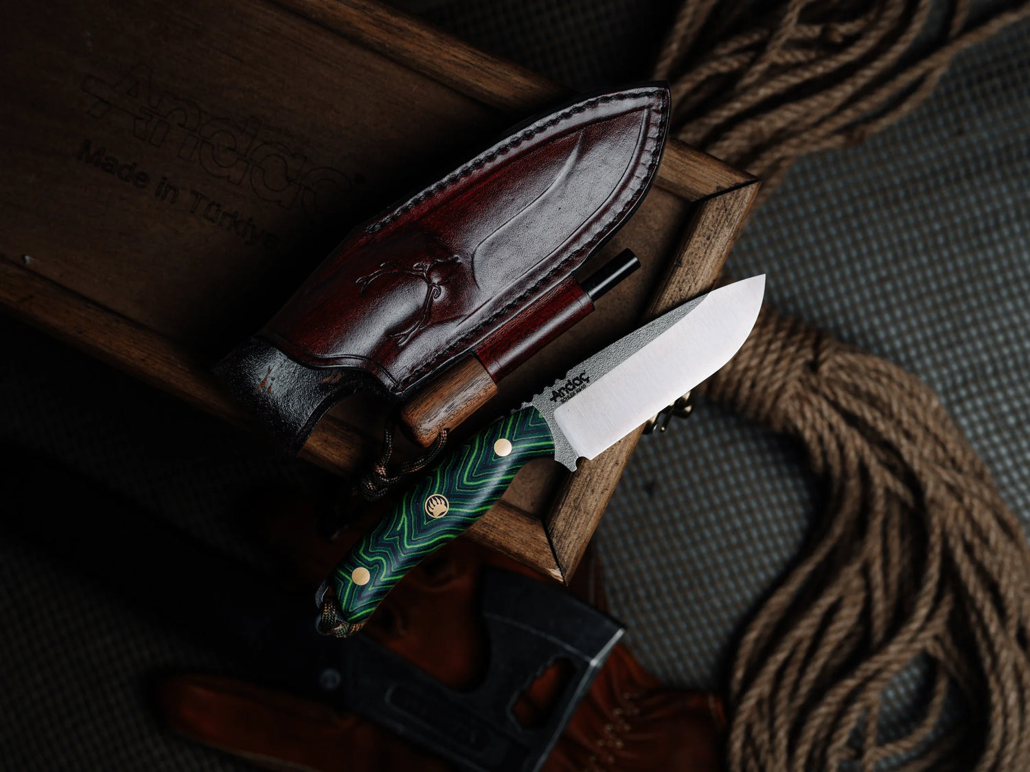 Aurora - Yeşil Micarta Kabza