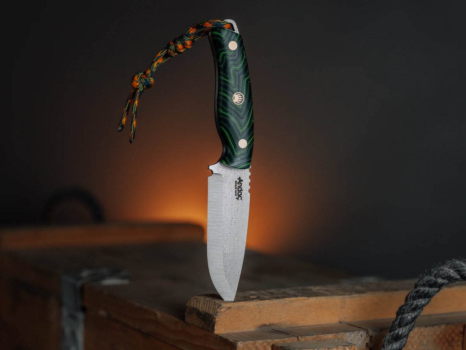 Aurora Scandi - Yeşil Micarta Kabza